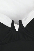 Retro Colorblock Halter Backless One Piece Swimwear