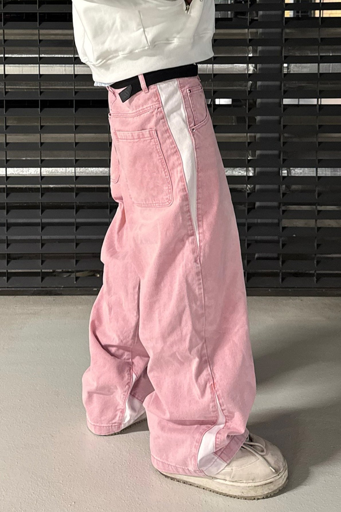 Vintage Washed Patchwork Wide Leg Trendy Jeans Main image