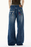 Plus Size Colorful Embroidered Loose Straight Leg Jeans