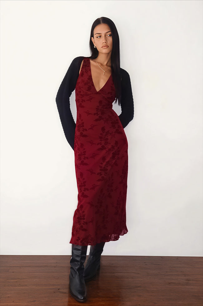 V-Neck Sleeveless Slim Fit Floral Dress Main image