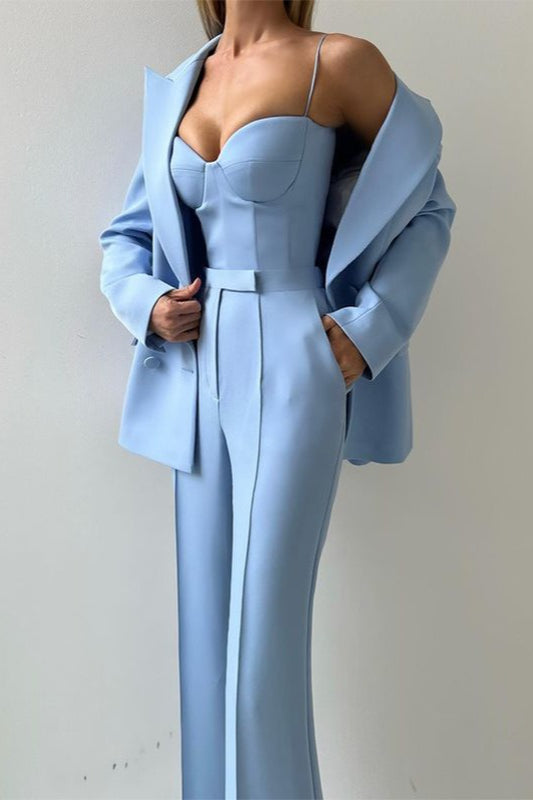 Corset Style Three Piece Blazer Pants Set Secondary image