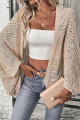 Loose Batwing Sleeve Knit Cardigan Off white / S
