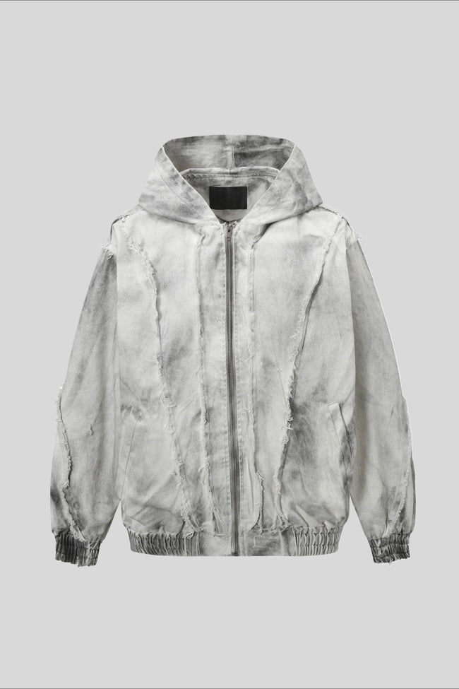 Washed Raw Seam Zip Up Jacket Main image