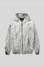 Washed Raw Seam Zip Up Jacket
