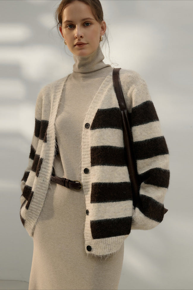 Relaxed Stripe Knit Cardigan Main image