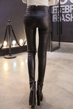 Thermal PU Coated Fleece Lined Plus Size Tapered Leggings