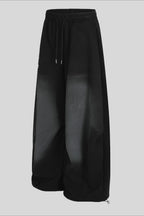 Contrast Waist Wide Leg Sweatpants