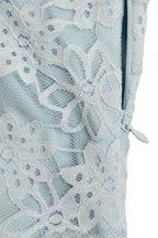 Lace Halter Ruched Satin Formal Dress