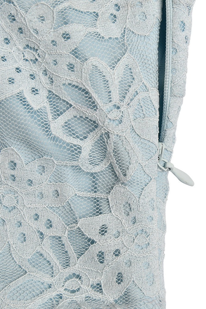 Lace Halter Ruched Satin Formal Dress