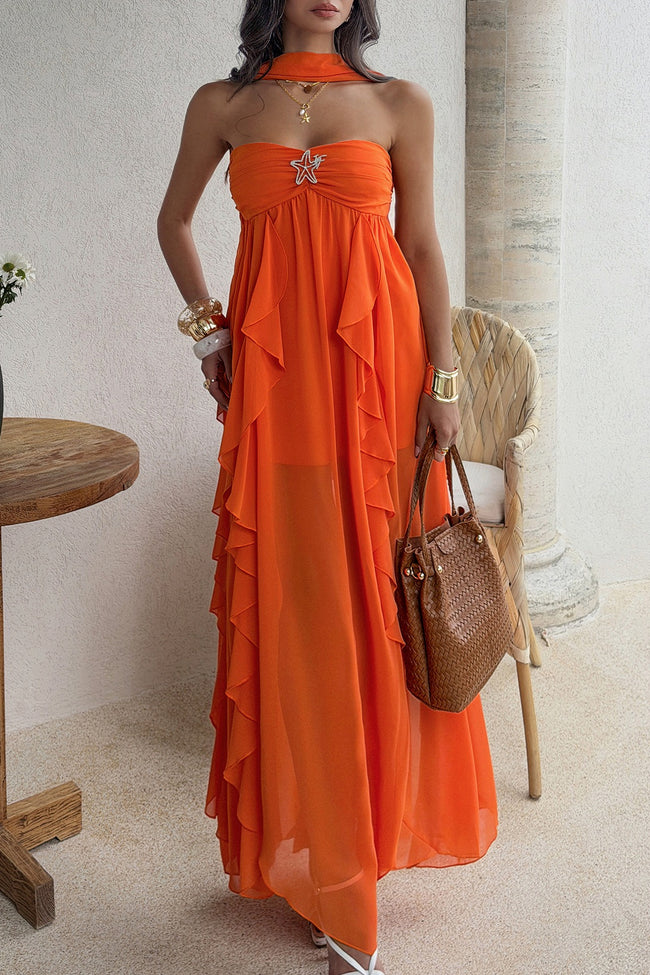 Strapless Tiered Ruffle Vacation Dress Main image