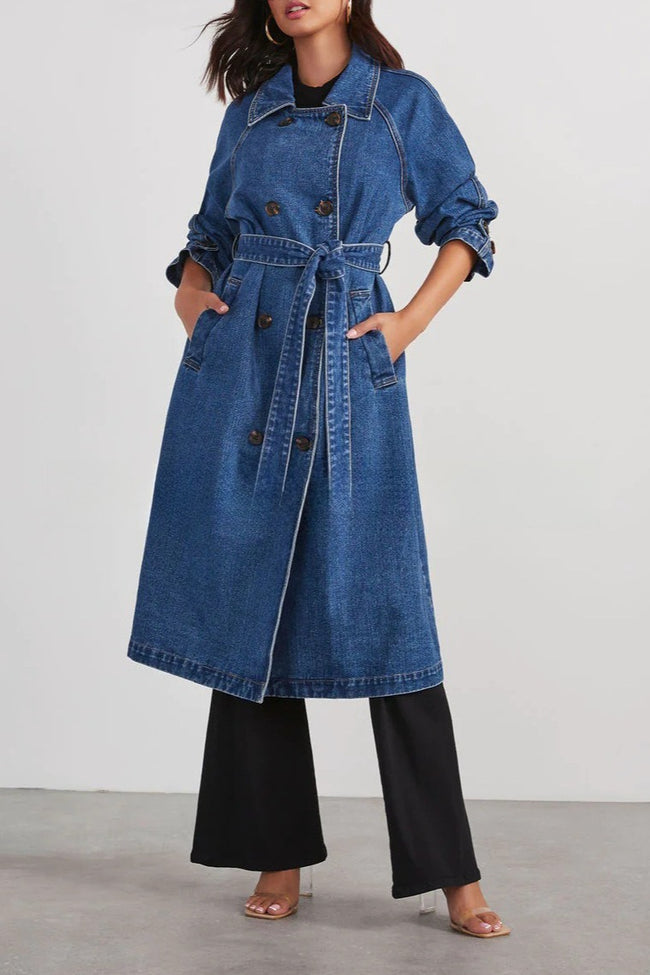Denim Duster Buttoned Overcoat Main image