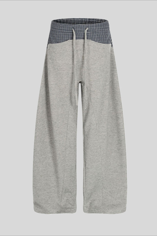 Plaid Panel Barrel Leg Sweatpants Main image