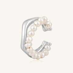 Baroque Pearl Open Geometric Ring