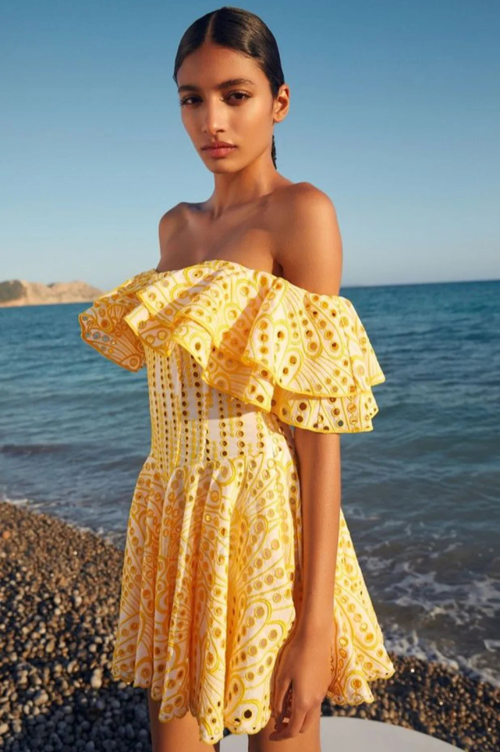Dahlia Elegant Short Dress S / Yellow Main image