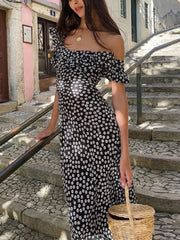 Daisy Floral Graceful Print Long Dress Floral Dresses