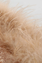 Daria Sequin Stylish Feather Mini Dress
