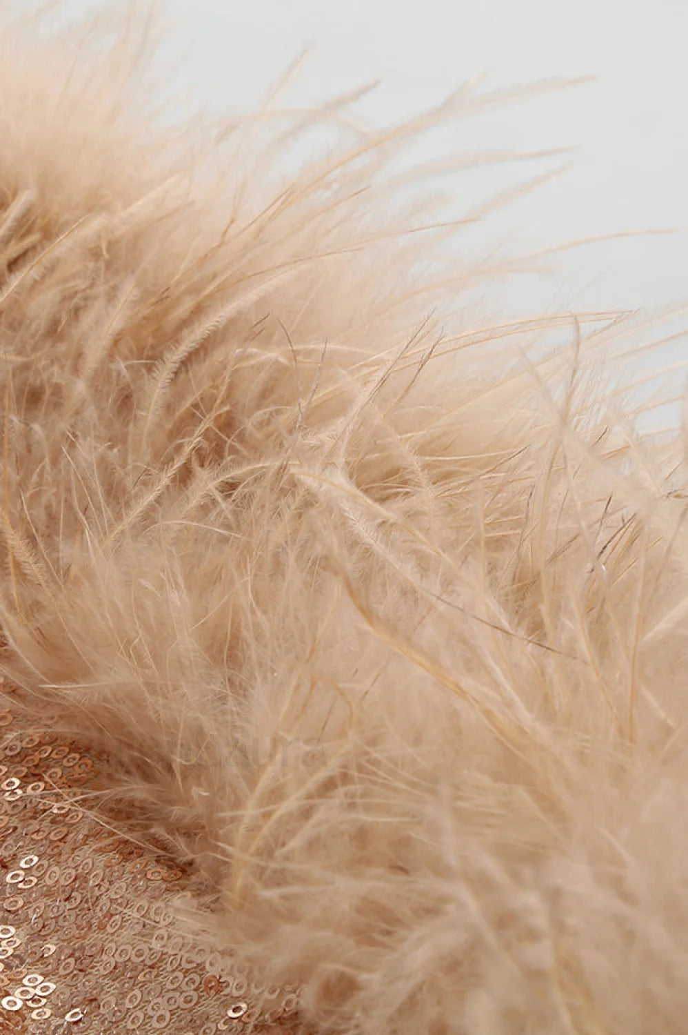 Daria Sequin Stylish Feather Mini Dress