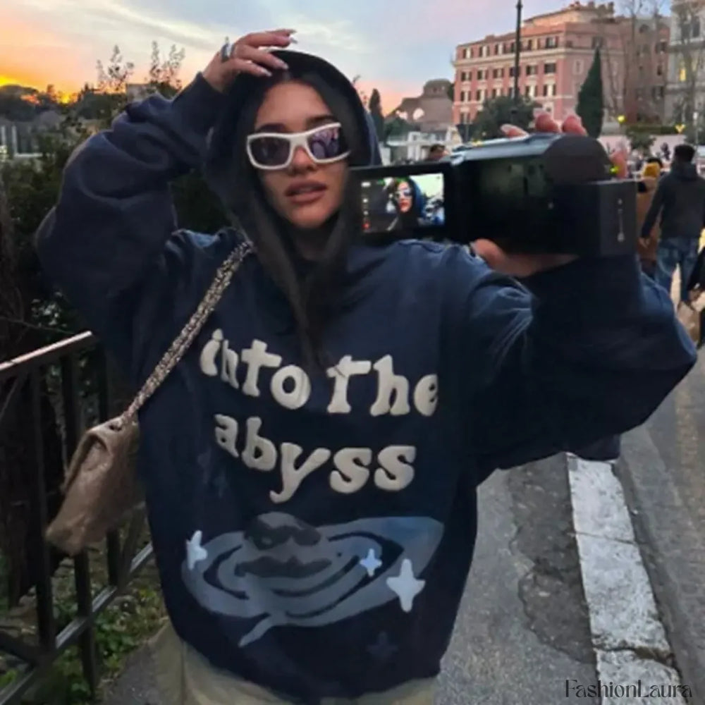 Dark Gothic Retro Hooded Grunge 3D Print Hoody BLUE / S Sweatshirts & Hoodies L