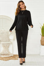 Cable Knit Wool Slim Fit Stretch Knit Pants