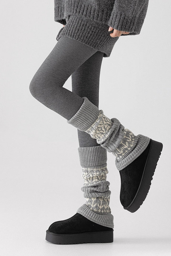 Patterned Cable Knit Leg Warmers Main image