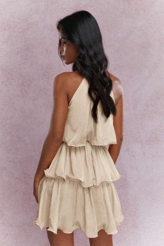 Halter Sleeveless Tiered Ruffle Vacation Dress Secondary image