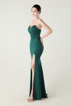 Strapless Sweetheart Pleated Party Dress