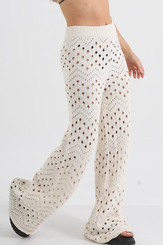 Chic Beach Knit Sun Protection Pants Set Secondary image
