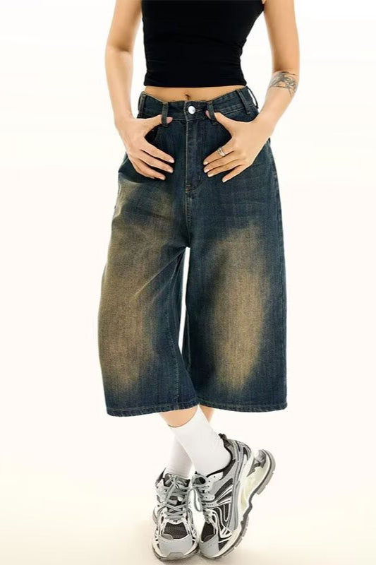 Vintage Cropped Wide High Waist Relaxed Jeans Main image