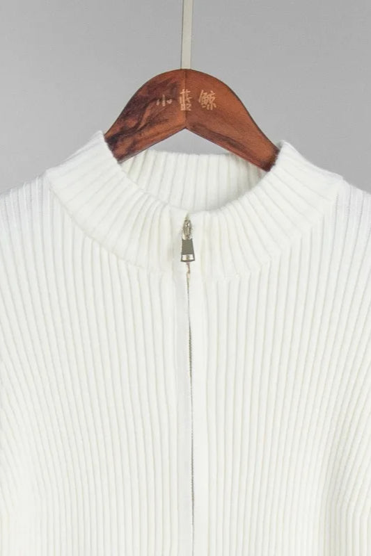 Double Zip Slim Knit Cardigan