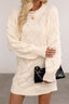 Argyle Knit Bodycon Sweater Dress S / Beige