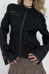 Vintage Black Denim Trucker Jacket Black / S