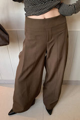Chic Solid Pleated Wide Pants