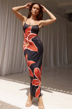 Chic Floral Strap Bodycon Vacation Dress