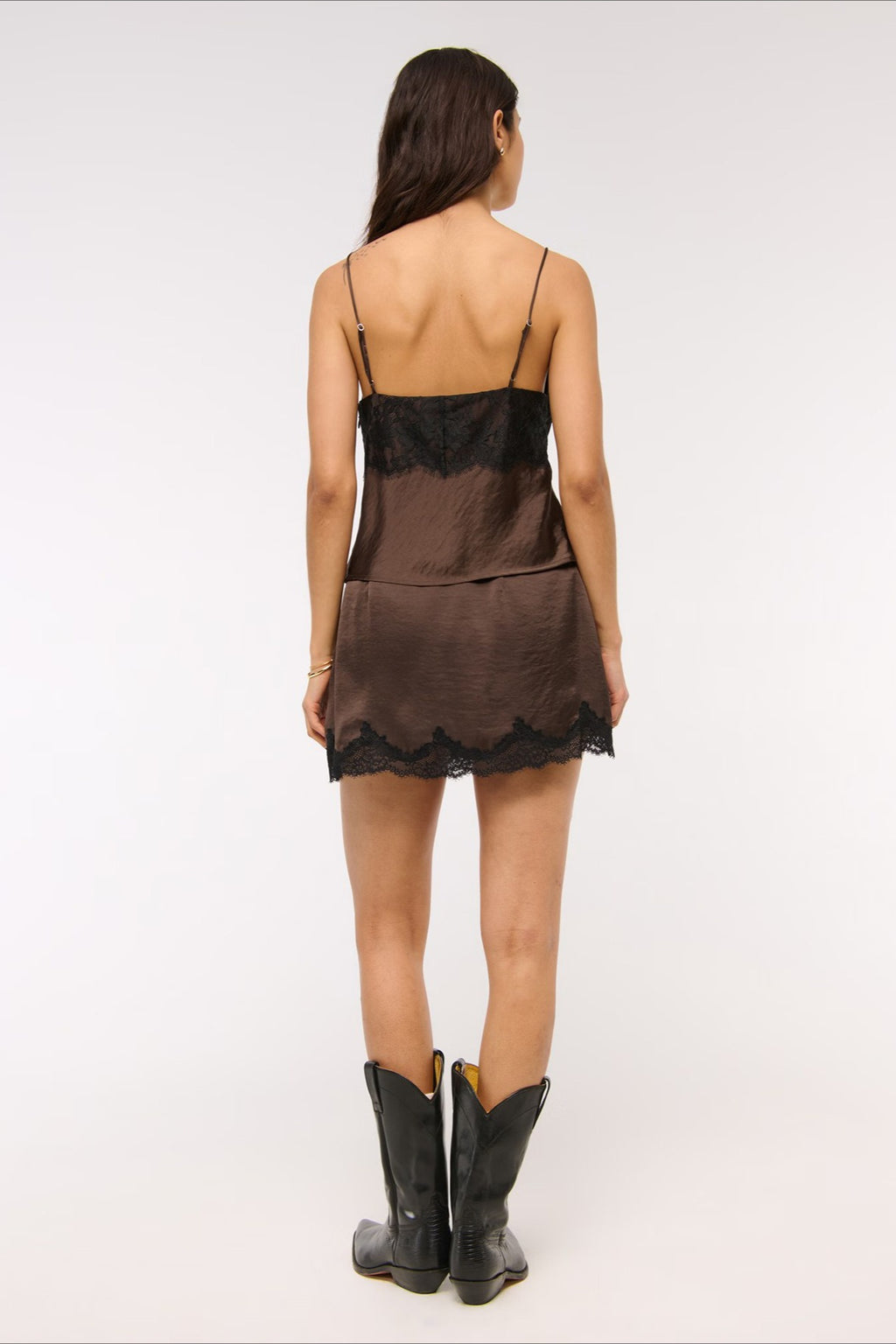 Contrast Lace Patchwork V Neck Cami