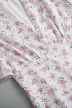 V Neck Short Sleeve Maxi Floral Dress