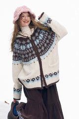 Color Block Chunky Hooded Sweater