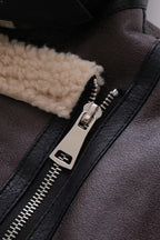 Multi Zip Faux Shearling Longline Jacket