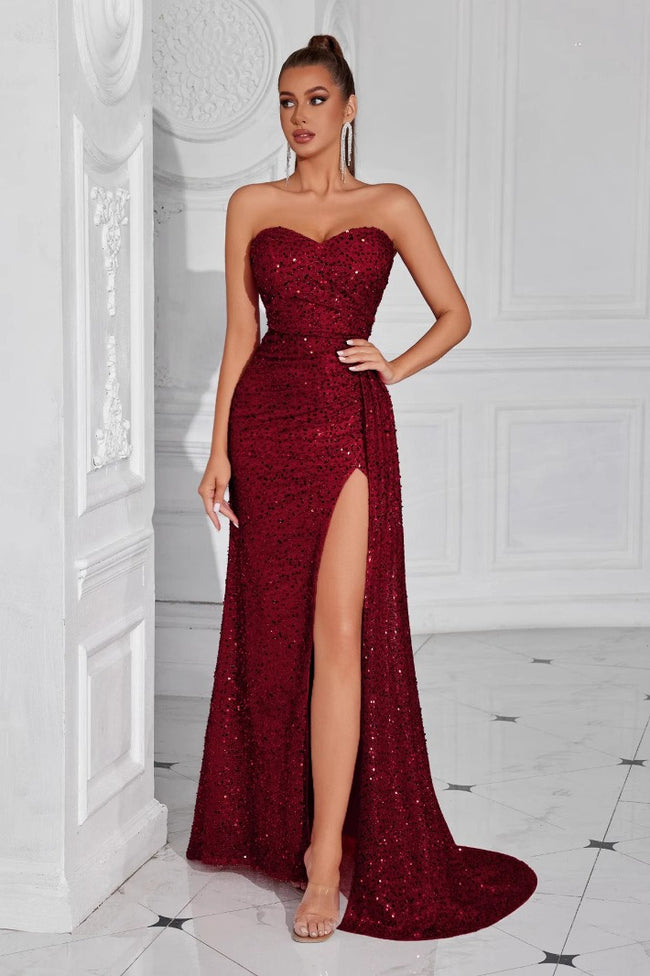 Strapless Split Maxi Party Dress Main image
