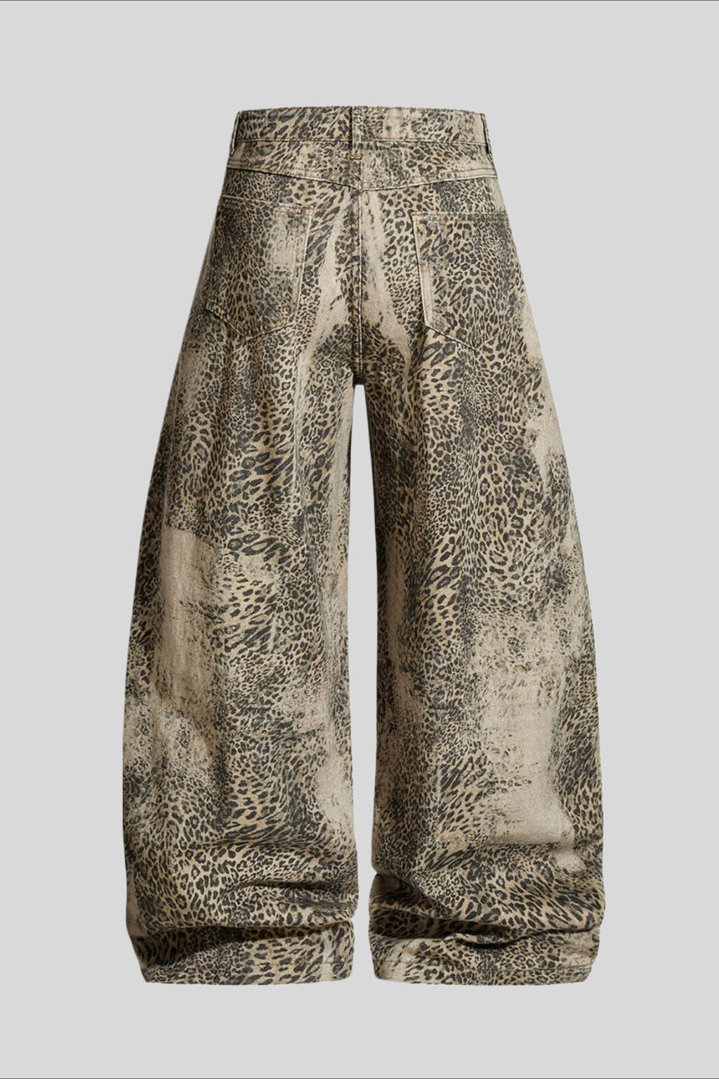 Leopard Print Cargo Wide Leg Jeans