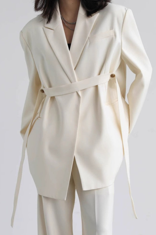 Belted Shoulder Detail Blazer Main image