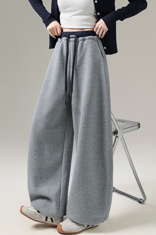 Fleece Lined Draped Curved Knit Pants Secondary image