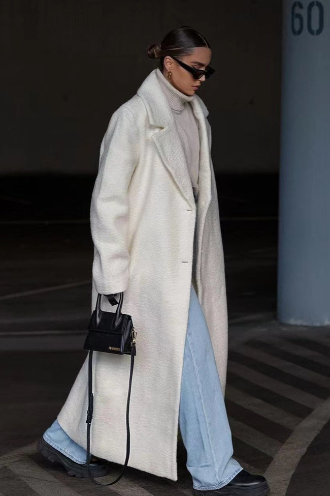 Fleece Lapel Long Sleeve Cozy Overcoat Main image