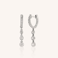 Double Piercing Fringe Drop Earrings