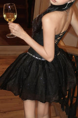 Strapless Corset Black Elegant Birthday Mini Dress