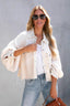 Brushed Waffle Long Sleeve Coat White / S coats