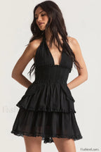 Deanna Floral Stylish Halter Dress
