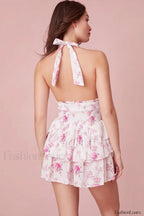 Deanna Floral Stylish Halter Dress