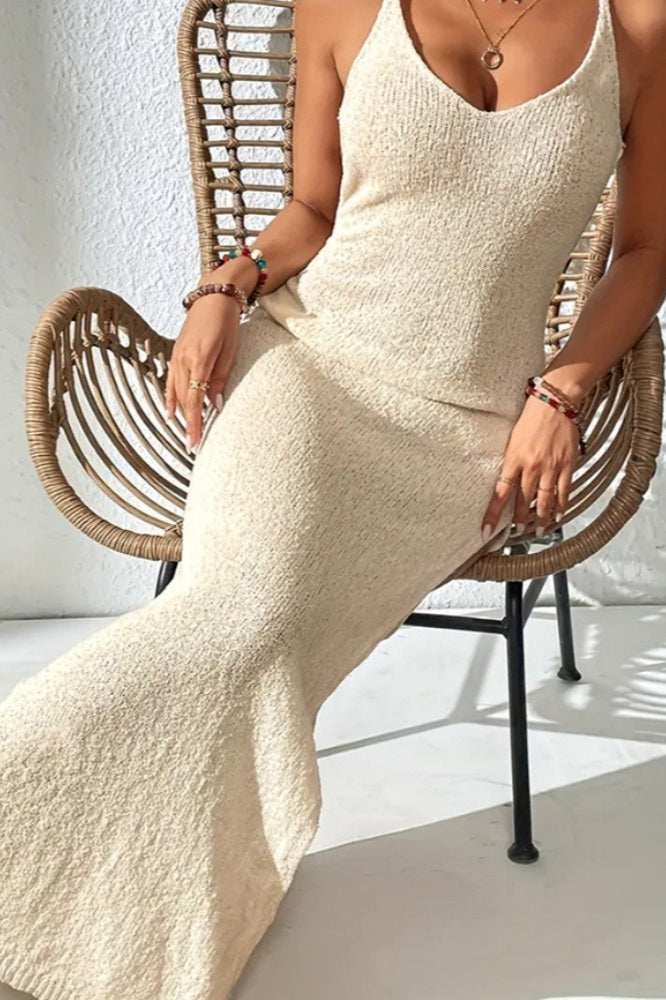 Hollow Out Sheer Split Cami Knit Sweater Dress Secondary image