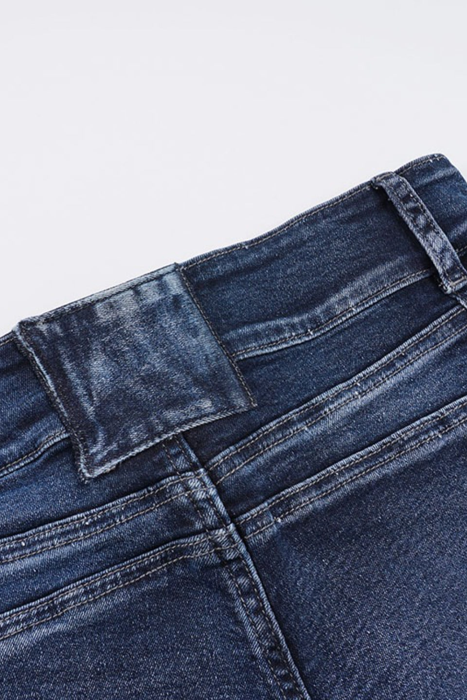 Distressed Low Rise Utility Pocket Denim Shorts