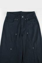 Studded Low Rise Wide Leg Jeans